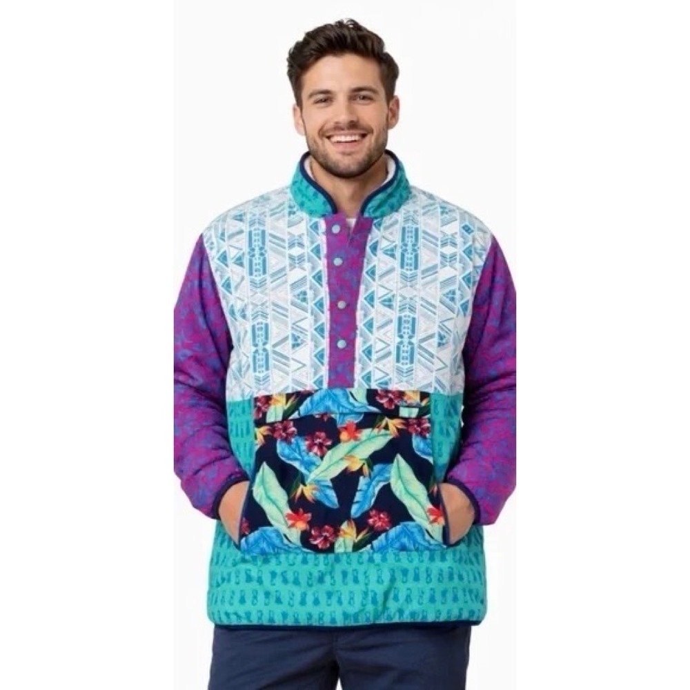 CHUBBIES Reversible The Party In the Front Pullover Multicolor Sherpa‎ Jacket M
